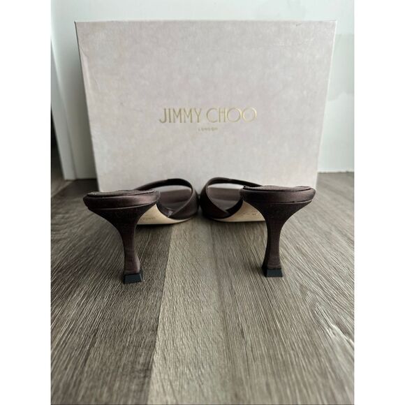 Jimmy Choo Skye 70MM Satin Sandals in Coffee Size EU36.5 $775 - Picture 11 of 14